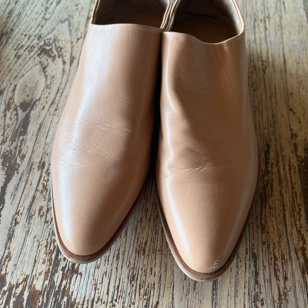 Everlane Nude Leather Pointed Flats
